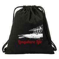Longshore Life Ilwu Cranes Containers Utr Drawstring Bag