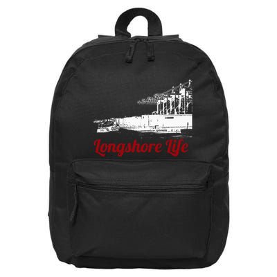 Longshore Life Ilwu Cranes Containers Utr 16 in Basic Backpack