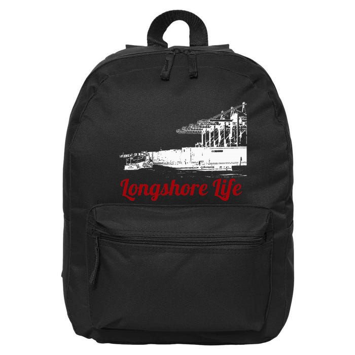 Longshore Life Ilwu Cranes Containers Utr 16 in Basic Backpack