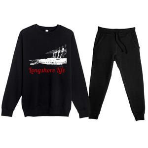 Longshore Life Ilwu Cranes Containers Utr Premium Crewneck Sweatsuit Set