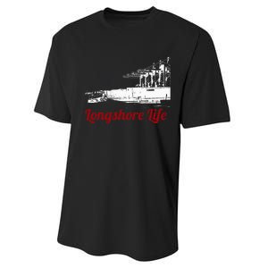 Longshore Life Ilwu Cranes Containers Utr Performance Sprint T-Shirt