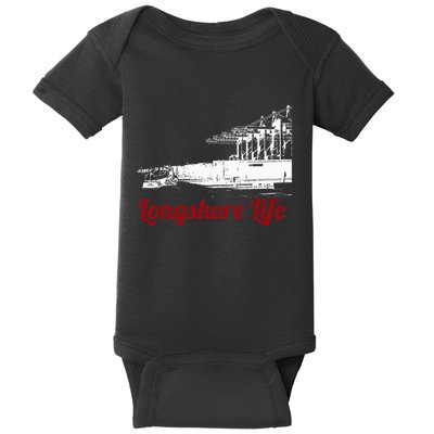Longshore Life Ilwu Cranes Containers Utr Baby Bodysuit