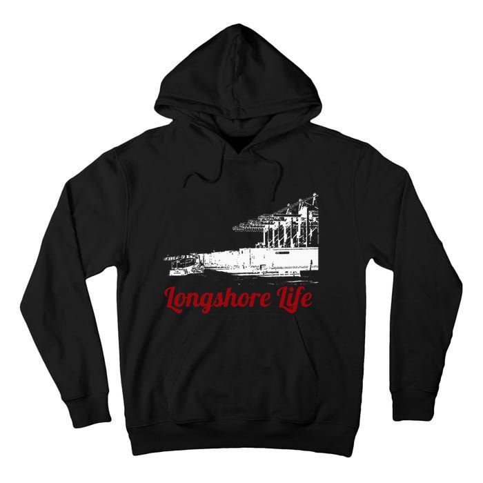 Longshore Life Ilwu Cranes Containers Utr Tall Hoodie