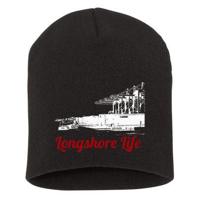 Longshore Life Ilwu Cranes Containers Utr Short Acrylic Beanie