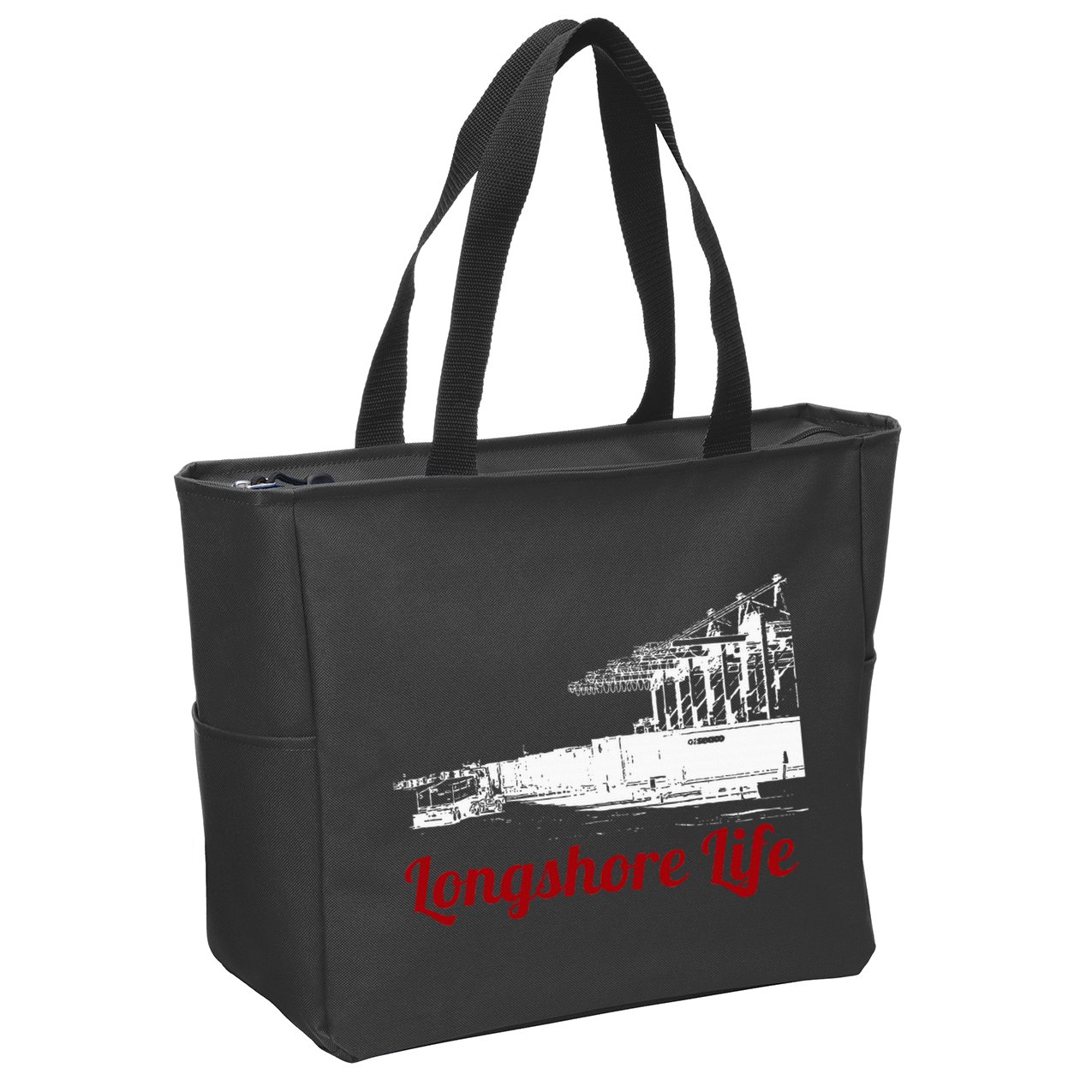 Longshore Life Ilwu Cranes Containers Utr Zip Tote Bag