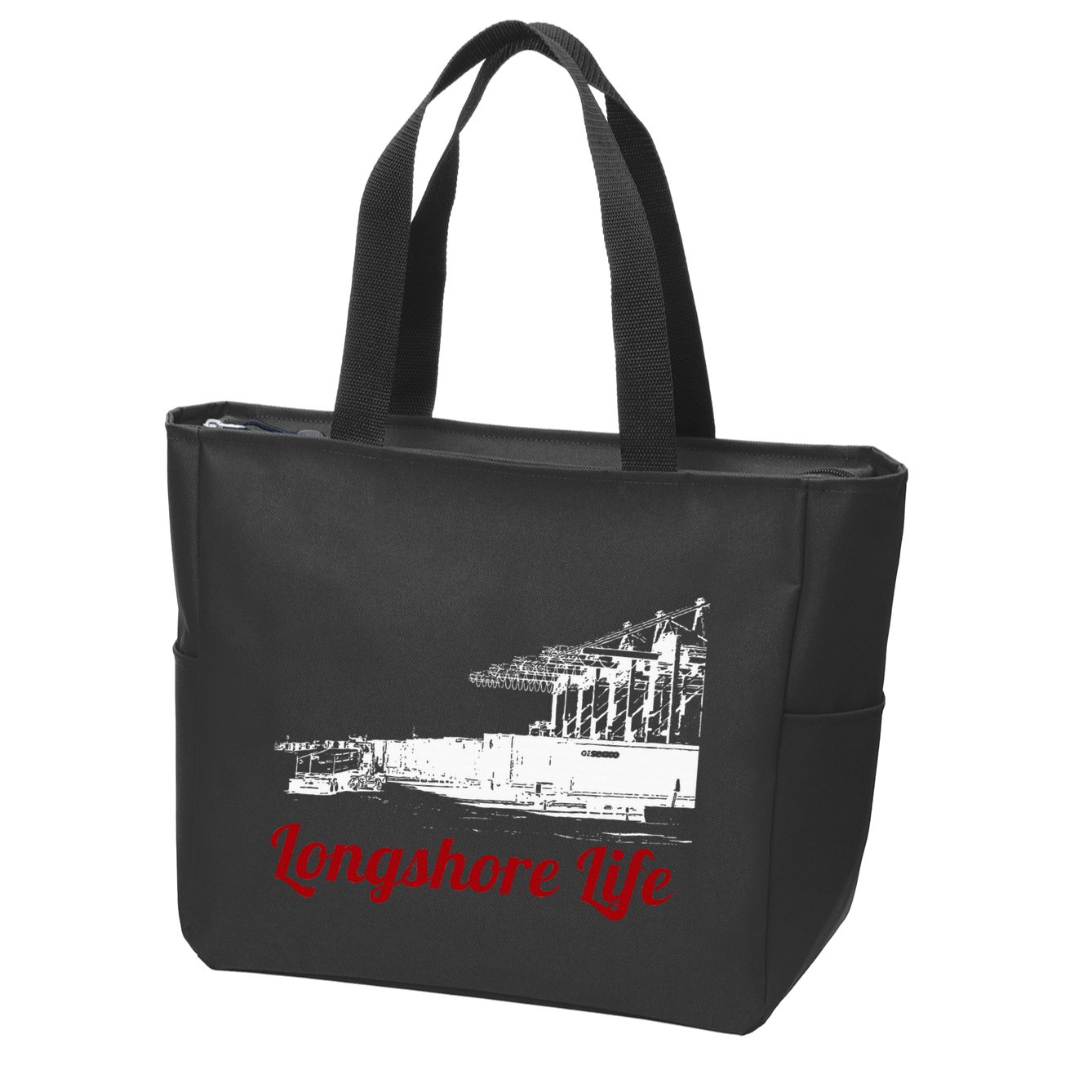 Longshore Life Ilwu Cranes Containers Utr Zip Tote Bag