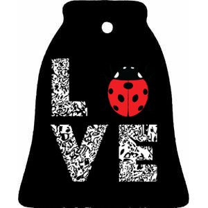 Ladybugs Love Insects Bugs Entomology Sweet Ceramic Bell Ornament