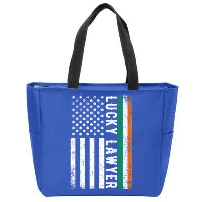 Lucky Lawyer Irish American Flag St Patricks Day Gift Zip Tote Bag