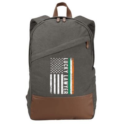 Lucky Lawyer Irish American Flag St Patricks Day Gift Cotton Canvas Backpack