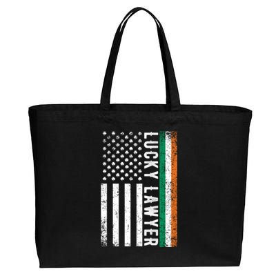 Lucky Lawyer Irish American Flag St Patricks Day Gift Cotton Canvas Jumbo Tote