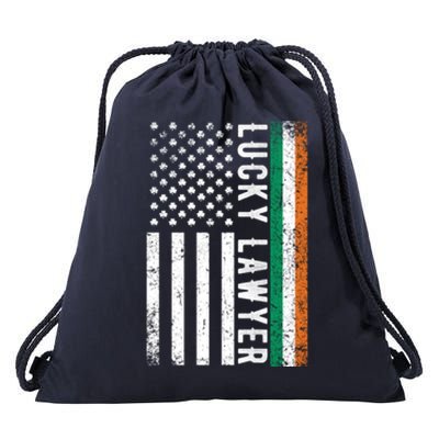 Lucky Lawyer Irish American Flag St Patricks Day Gift Drawstring Bag