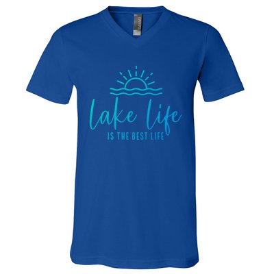 Lake Life Is The Best Life Lake Vibes Summer Vacation Gift V-Neck T-Shirt