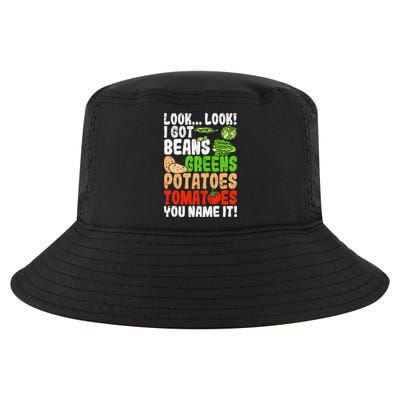 Look Look I Got Beans Greens Potatoes Tomatoes You Name It Cool Comfort Performance Bucket Hat