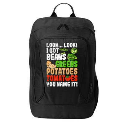 Look Look I Got Beans Greens Potatoes Tomatoes You Name It City Backpack