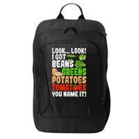 Look Look I Got Beans Greens Potatoes Tomatoes You Name It City Backpack