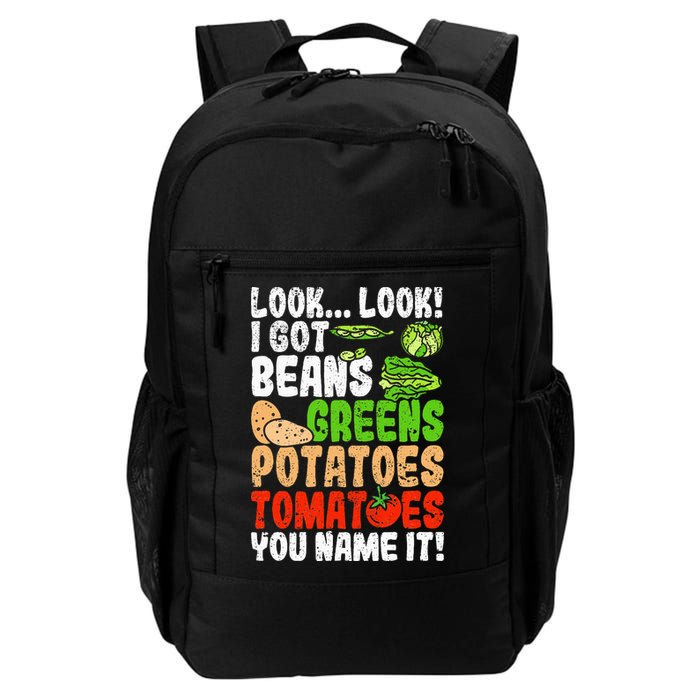 Look Look I Got Beans Greens Potatoes Tomatoes You Name It Backpack