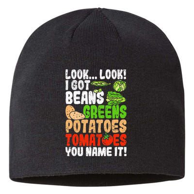 Look Look I Got Beans Greens Potatoes Tomatoes You Name It Sustainable Beanie