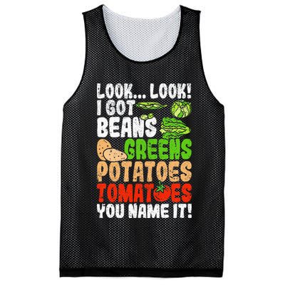 Look Look I Got Beans Greens Potatoes Tomatoes You Name It Mesh Reversible Basketball Jersey Tank