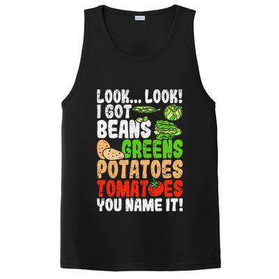 Look Look I Got Beans Greens Potatoes Tomatoes You Name It PosiCharge Competitor Tank
