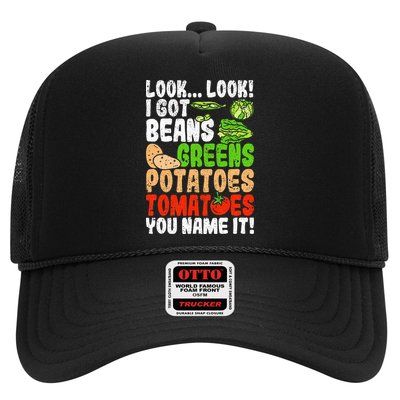 Look Look I Got Beans Greens Potatoes Tomatoes You Name It Trucker Hat