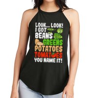 Look Look I Got Beans Greens Potatoes Tomatoes You Name It Women's Perfect Tri Rocker Tank
