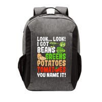 Look Look I Got Beans Greens Potatoes Tomatoes You Name It Vector Backpack