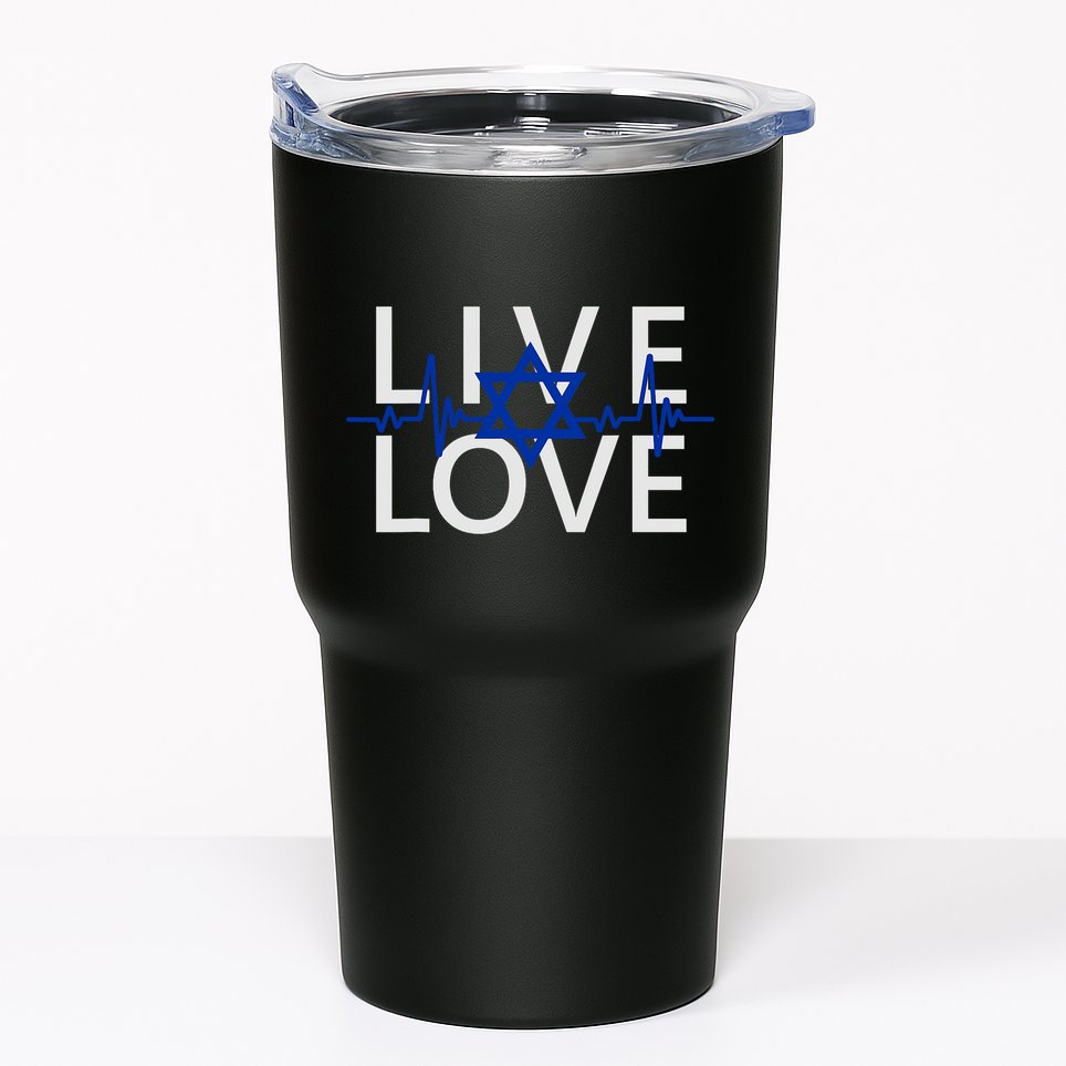 Live Love Israel Heartbeat Am Yisrael Chai Ekg Magen David Tumbler