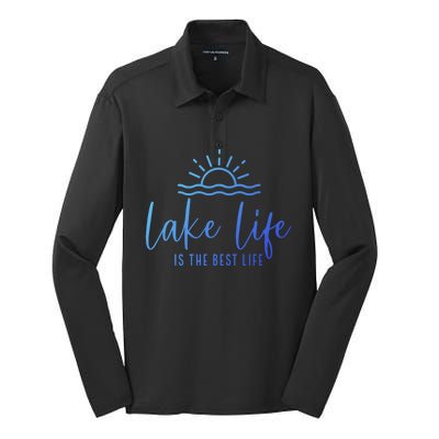 Lake Life Is The Best Life Lake Vibes Summer Vacation Gift Silk Touch Performance Long Sleeve Polo