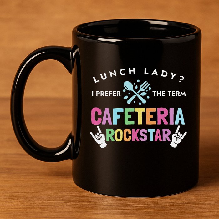 Lunch Lady I Prefer The Term Cafeteria Rockstar Lunch Lady 11oz C Handle Ceramic Mug