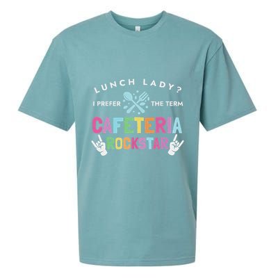 Lunch Lady I Prefer The Term Cafeteria Rockstar Lunch Lady Sueded Cloud Jersey T-Shirt