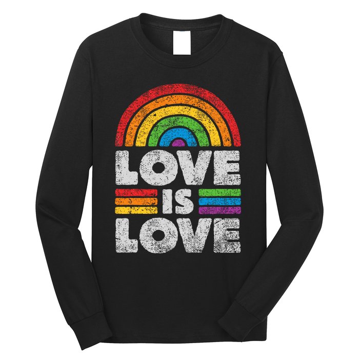 L.G.B.T.Q Love Is Love G.A.Y Pride Lgbt Ally Rainbow Flag Vintage Long Sleeve Shirt