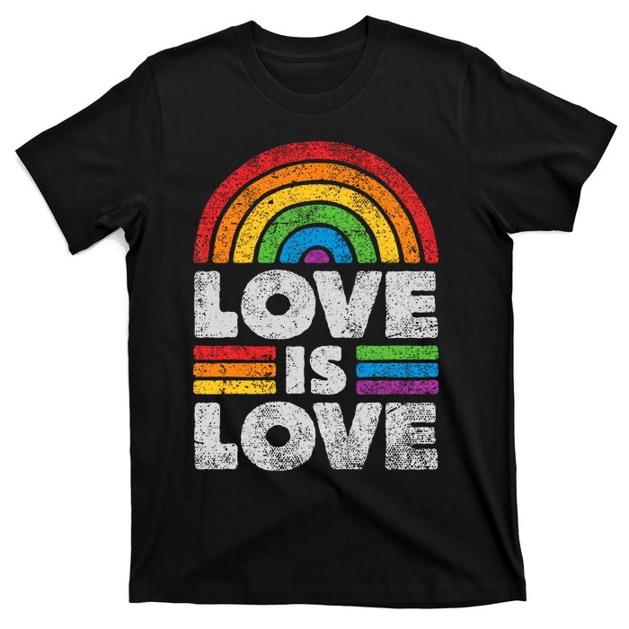 L.G.B.T.Q Love Is Love G.A.Y Pride Lgbt Ally Rainbow Flag Vintage T-Shirt