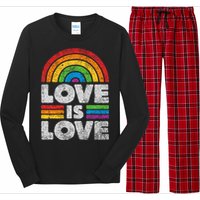 L.G.B.T.Q Love Is Love G.A.Y Pride Lgbt Ally Rainbow Flag Vintage Long Sleeve Pajama Set