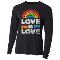 L.G.B.T.Q Love Is Love G.A.Y Pride Lgbt Ally Rainbow Flag Vintage Cooling Performance Long Sleeve Crew