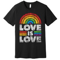 L.G.B.T.Q Love Is Love G.A.Y Pride Lgbt Ally Rainbow Flag Vintage Premium T-Shirt