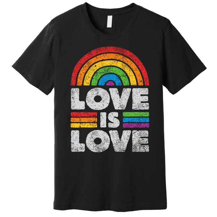 L.G.B.T.Q Love Is Love G.A.Y Pride Lgbt Ally Rainbow Flag Vintage Premium T-Shirt