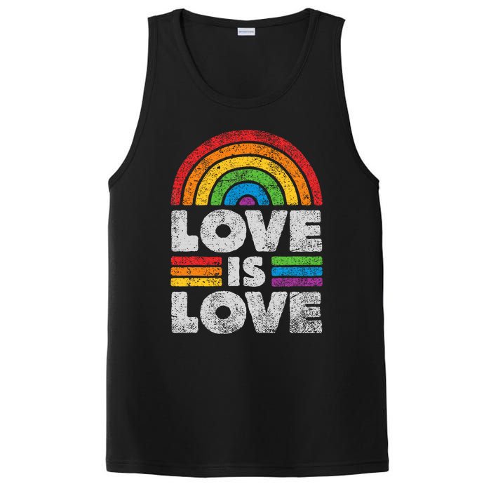 L.G.B.T.Q Love Is Love G.A.Y Pride Lgbt Ally Rainbow Flag Vintage PosiCharge Competitor Tank