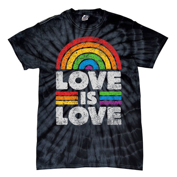 L.G.B.T.Q Love Is Love G.A.Y Pride Lgbt Ally Rainbow Flag Vintage Tie-Dye T-Shirt