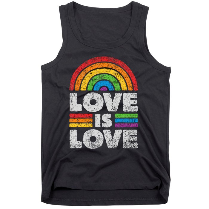 L.G.B.T.Q Love Is Love G.A.Y Pride Lgbt Ally Rainbow Flag Vintage Tank Top