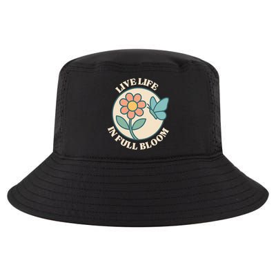 Live Life In Full Bloom With Flower And Butterfly  Cool Comfort Performance Bucket Hat