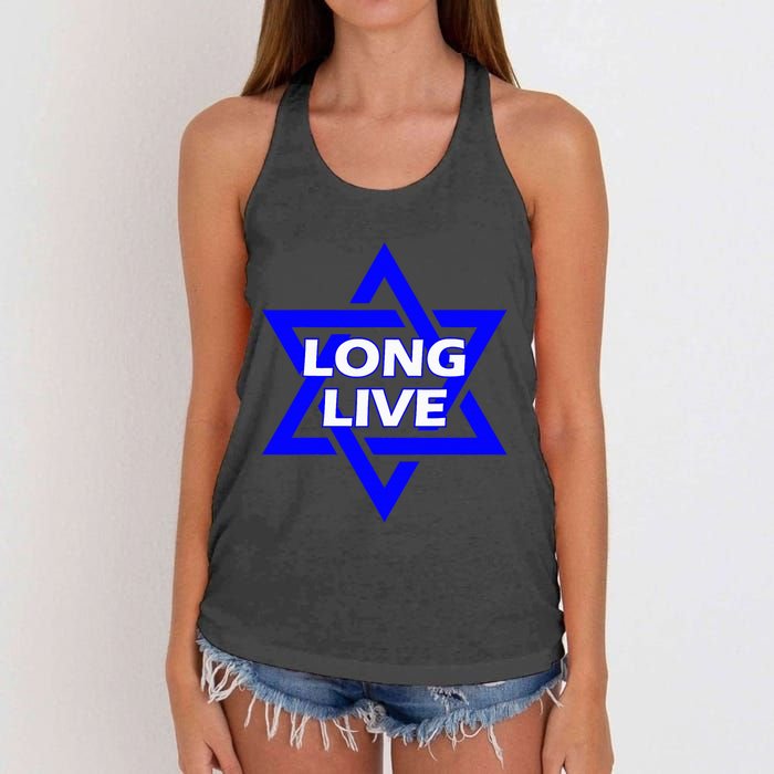 Long Live Israel Star Of David Women's Knotted Racerback Tank