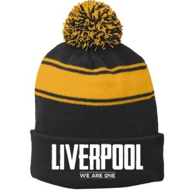 Liverpool Stripe Pom Pom Beanie