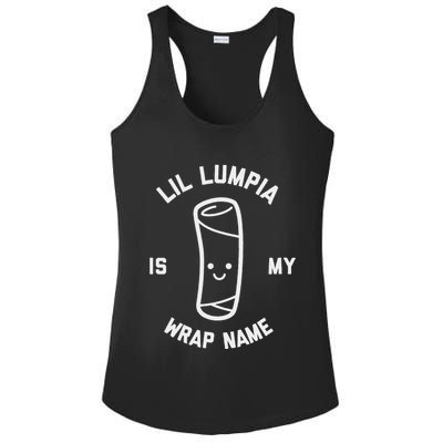 Lil Lumpia Is My Wrap Name Funny Food Ladies PosiCharge Competitor Racerback Tank