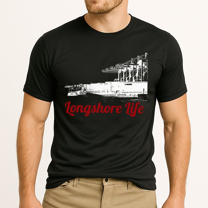 Longshore Life Ilwu Cranes Containers Utr Cooling Performance Crew T-Shirt
