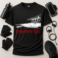 Longshore Life Ilwu Cranes Containers Utr Cooling Performance Crew T-Shirt