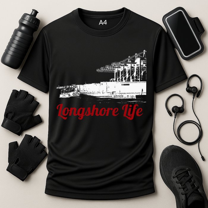Longshore Life Ilwu Cranes Containers Utr Cooling Performance Crew T-Shirt