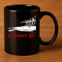 Longshore Life Ilwu Cranes Containers Utr 11oz C Handle Ceramic Mug
