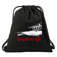 Longshore Life Ilwu Cranes Containers Utr Drawstring Bag