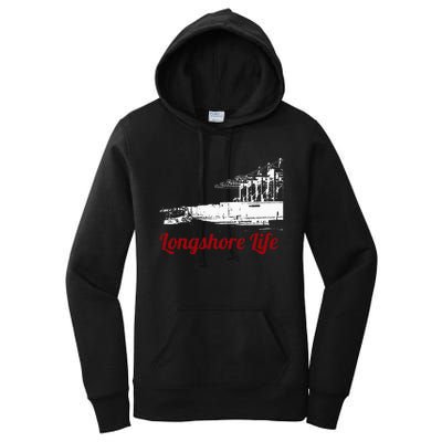 Longshore Life Ilwu Cranes Containers Utr Women's Pullover Hoodie