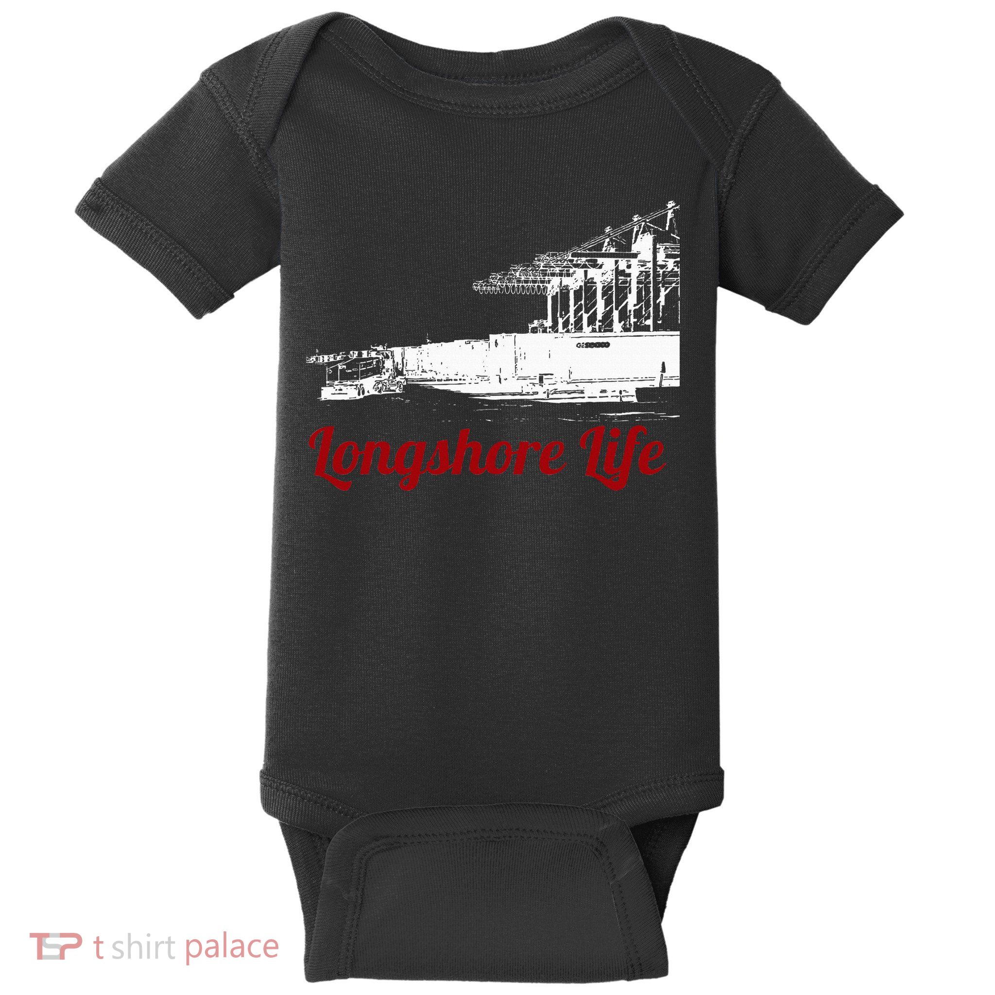 Longshore Life Ilwu Cranes Containers Utr Baby Bodysuit
